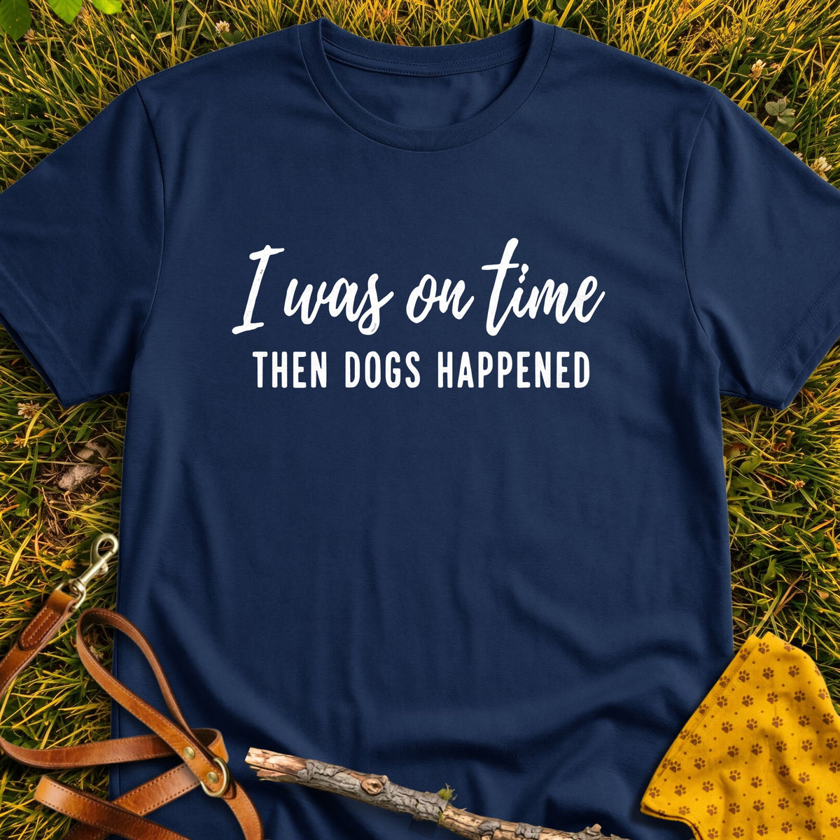 Dog Delay T-shirt in Navy - Furever Mode rescue dog tee