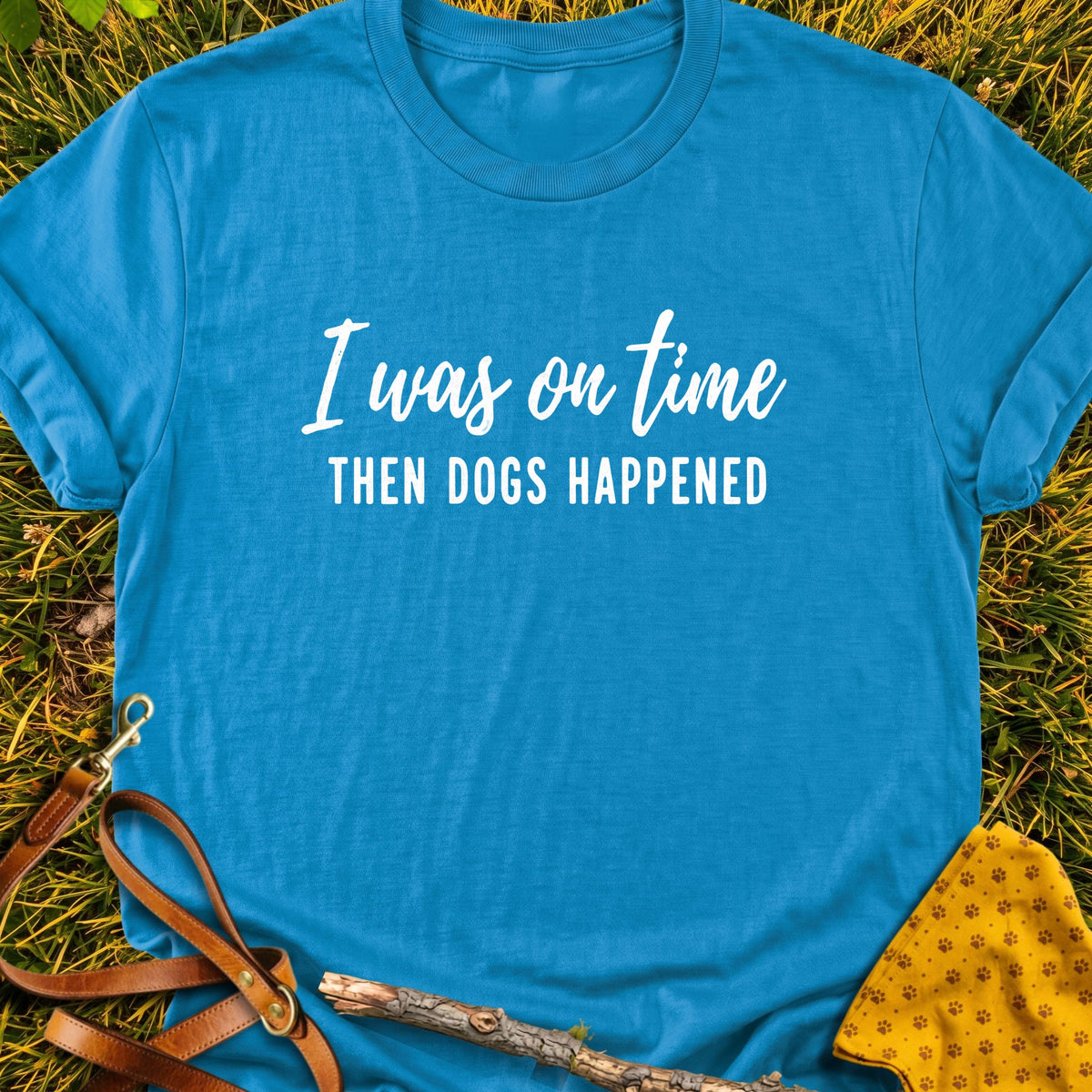 Dog Delay T-shirt in Sapphire - Furever Mode rescue dog tee