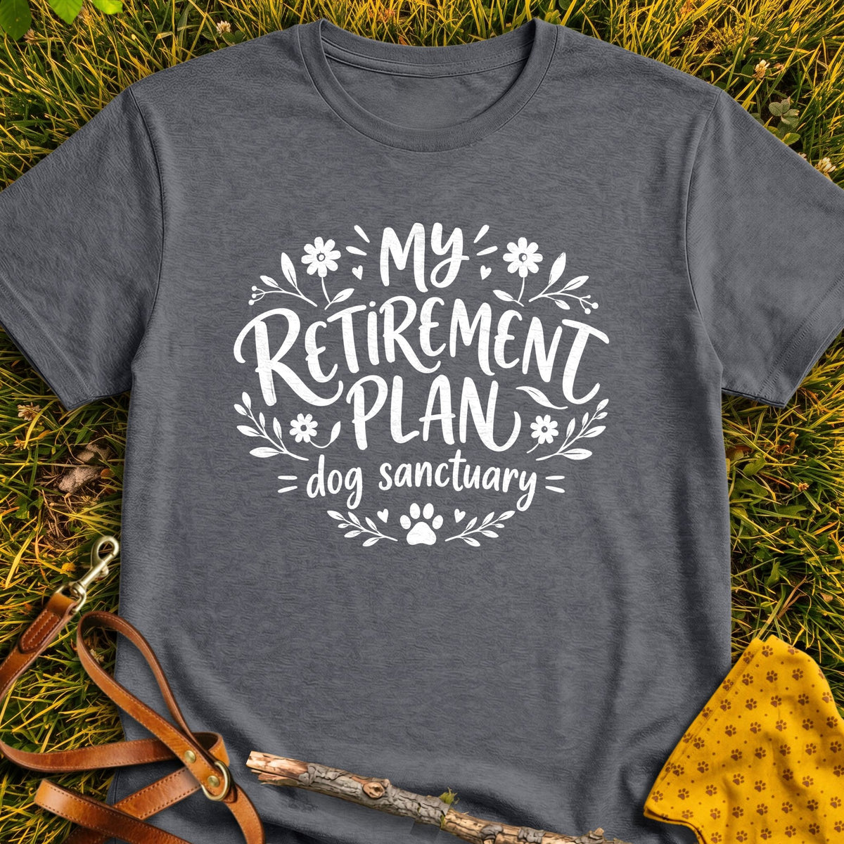 Dog Sanctuary T-shirt in Dark Heather - Furever Mode rescue dog tee