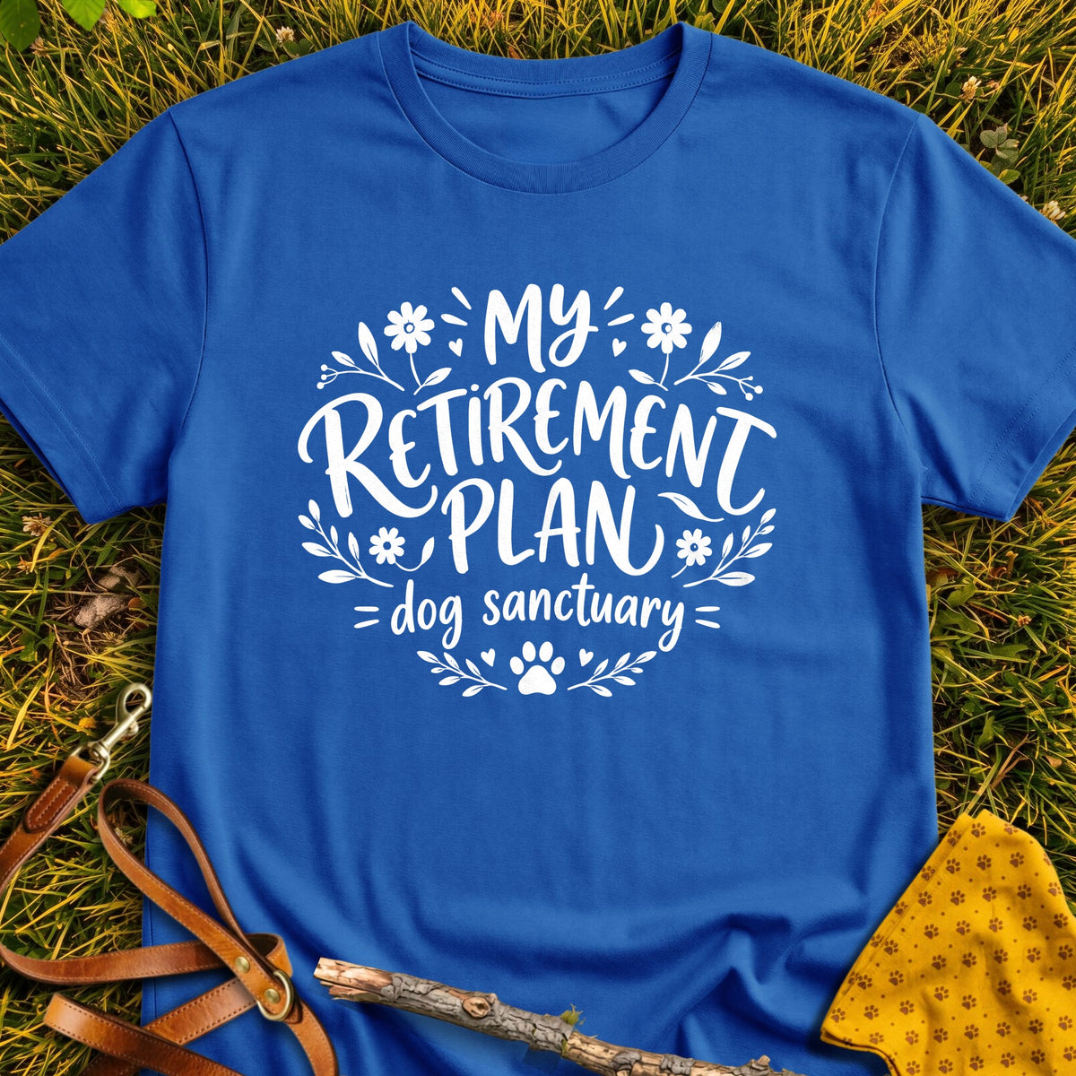 Dog Sanctuary T-shirt in Royal - Furever Mode rescue dog tee