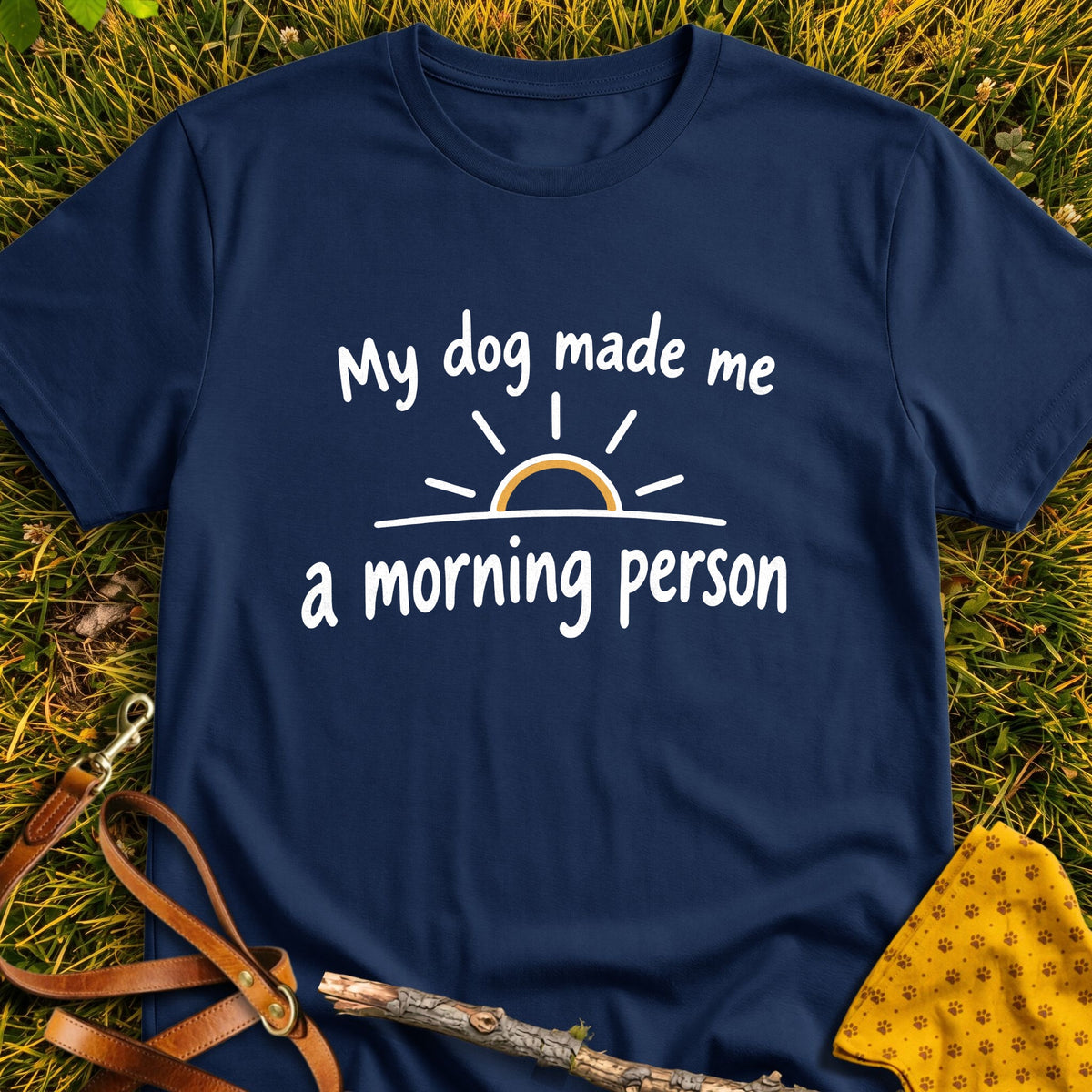 Early Riser T-shirt in Navy - Furever Mode rescue dog tee