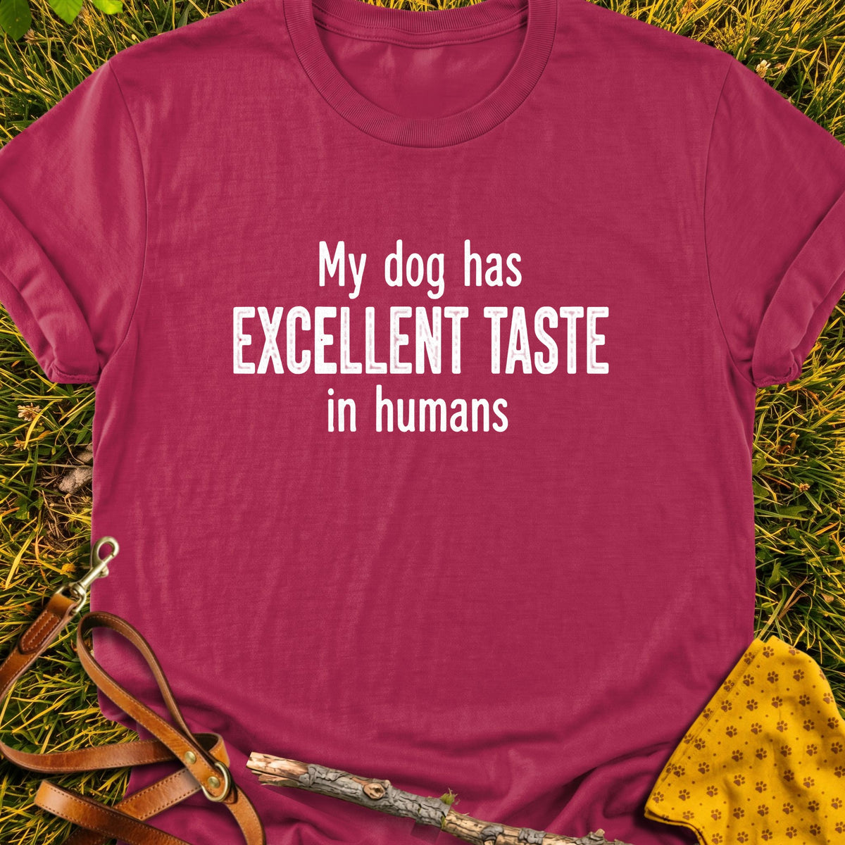 Excellent Taste T-shirt in Cardinal Red - Furever Mode rescue dog tee