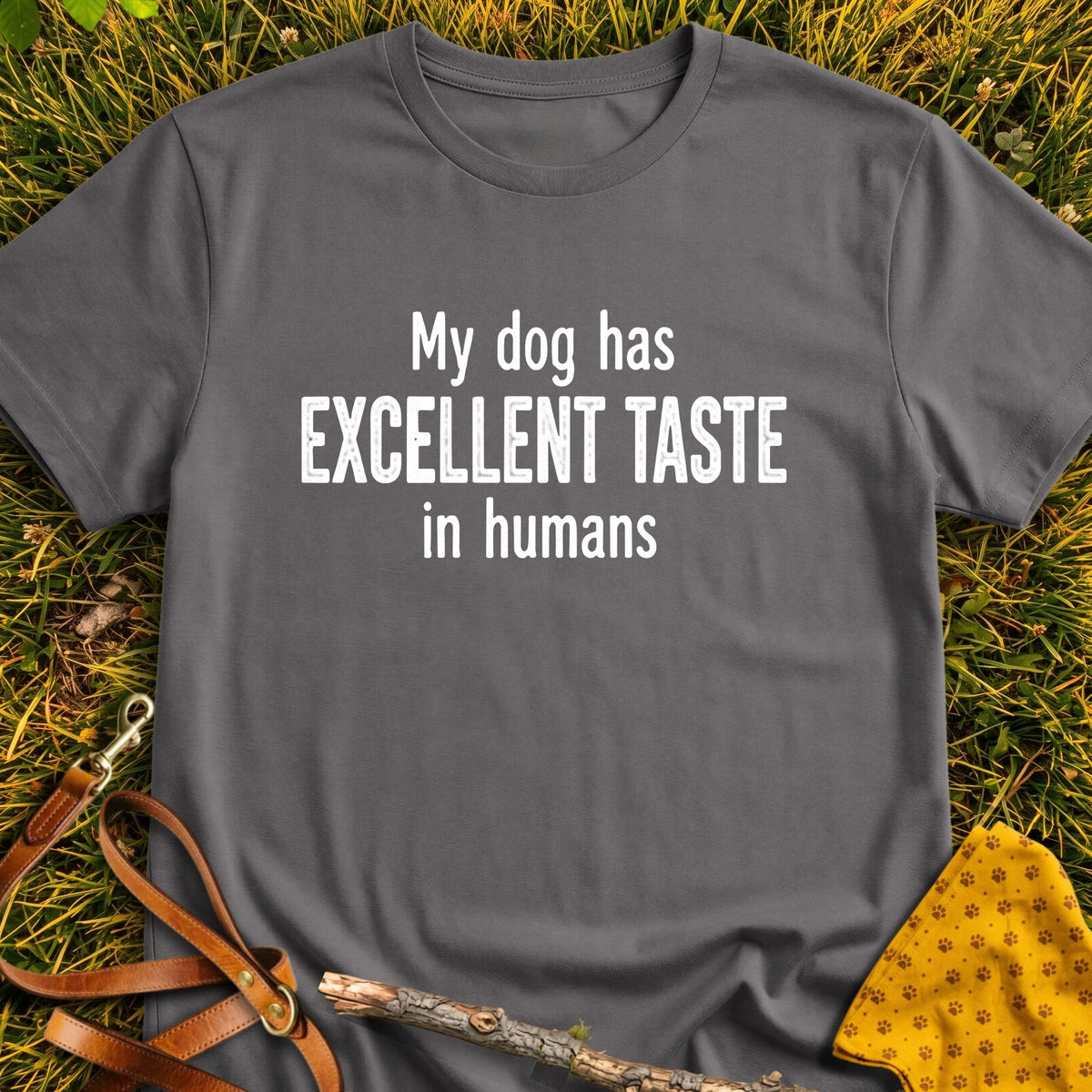 Excellent Taste T-shirt in Charcoal - Furever Mode rescue dog tee