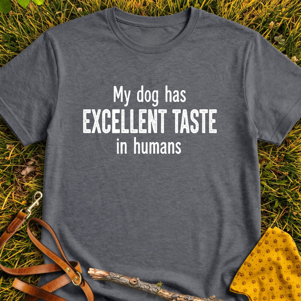 Excellent Taste T-shirt in Dark Heather - Furever Mode rescue dog tee