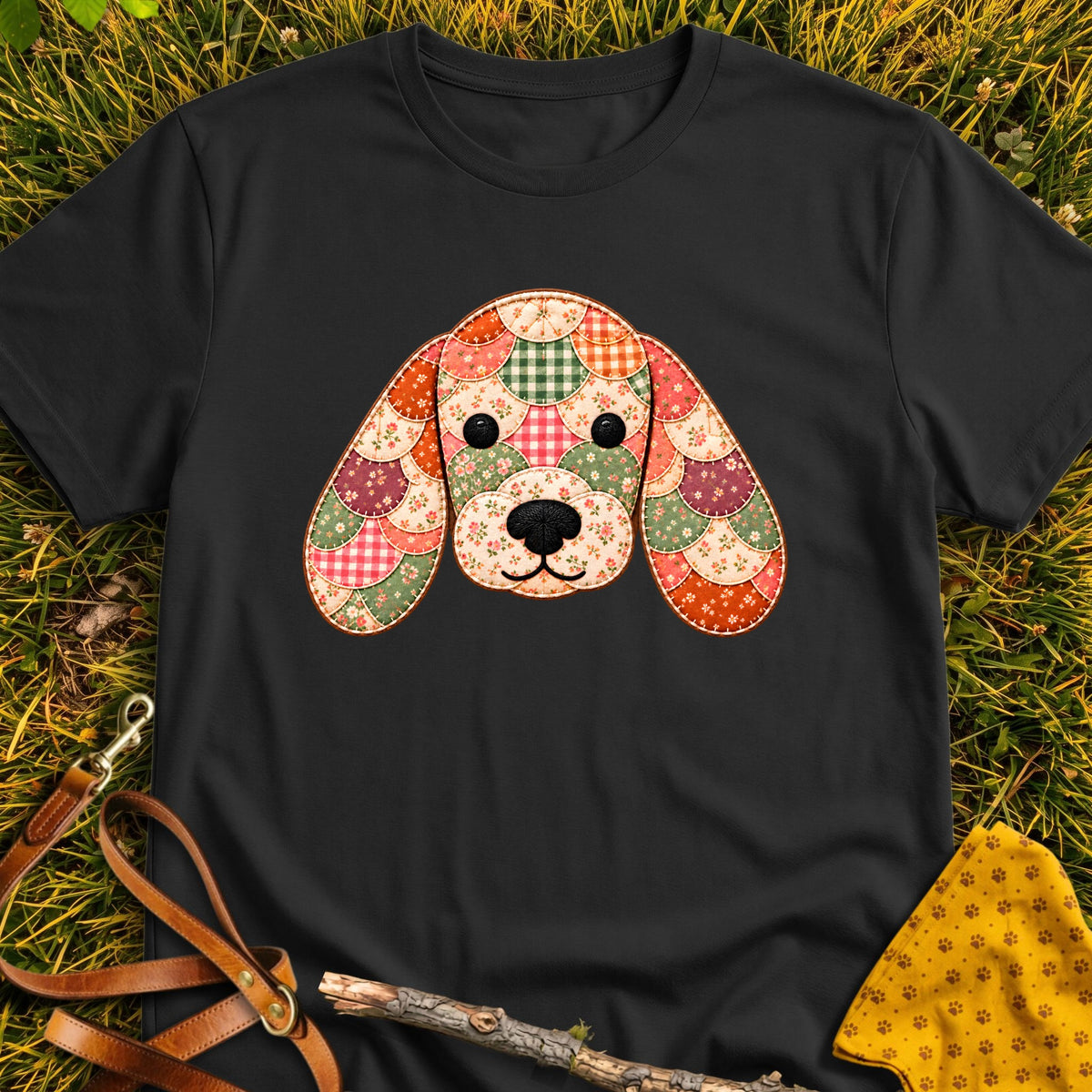 Floppy Face T-shirt in Black - Furever Mode rescue dog tee