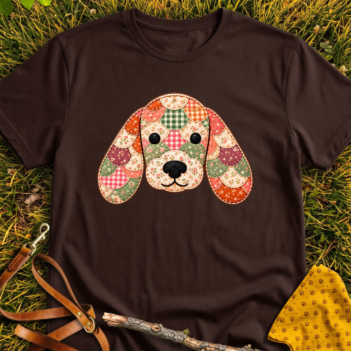 Floppy Face T-shirt in Dark Chocolate - Furever Mode rescue dog tee