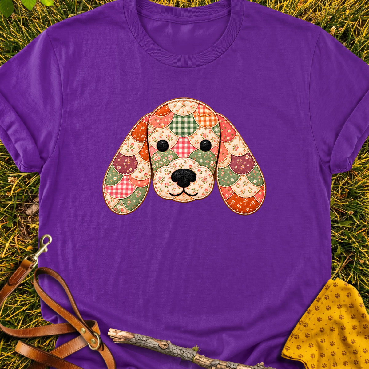 Floppy Face T-shirt in Purple - Furever Mode rescue dog tee