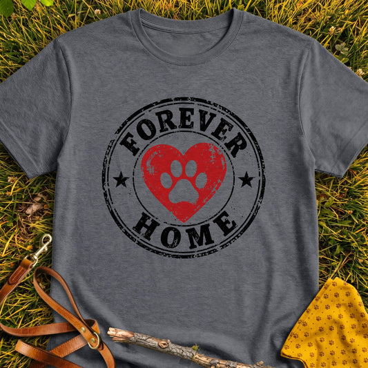 Forever Home T-shirt in Dark Heather - Furever Mode rescue dog tee