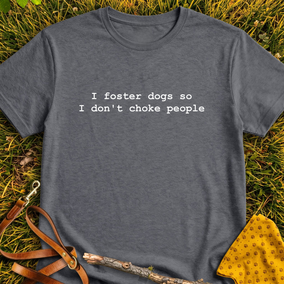 Foster Dogs T-shirt in Dark Heather - Furever Mode rescue dog tee