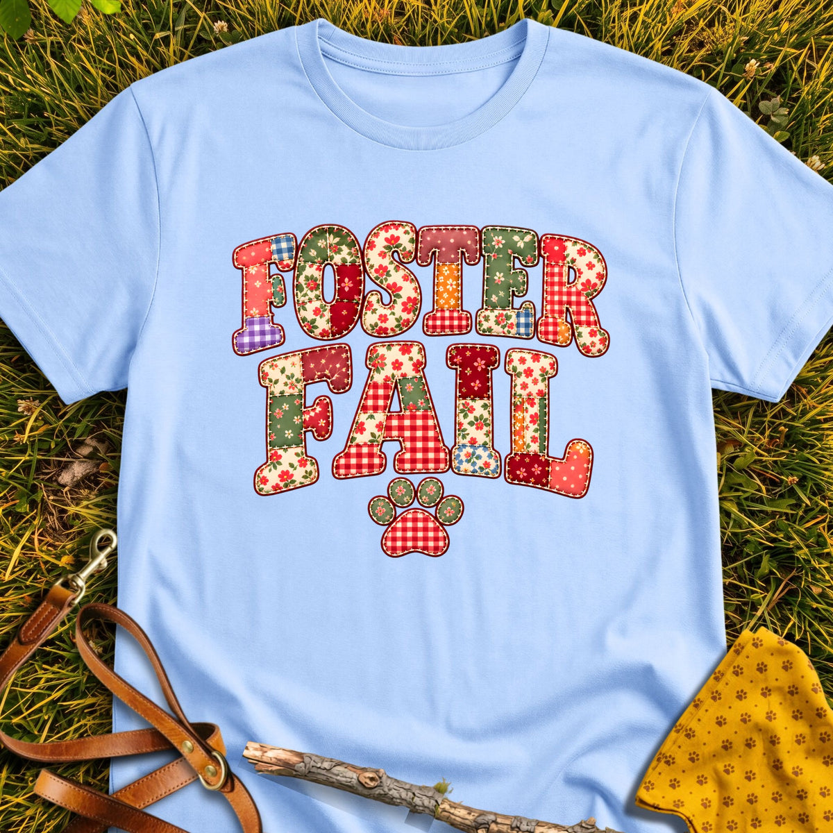 Foster Fail T-shirt in Light Blue - Furever Mode rescue dog tee