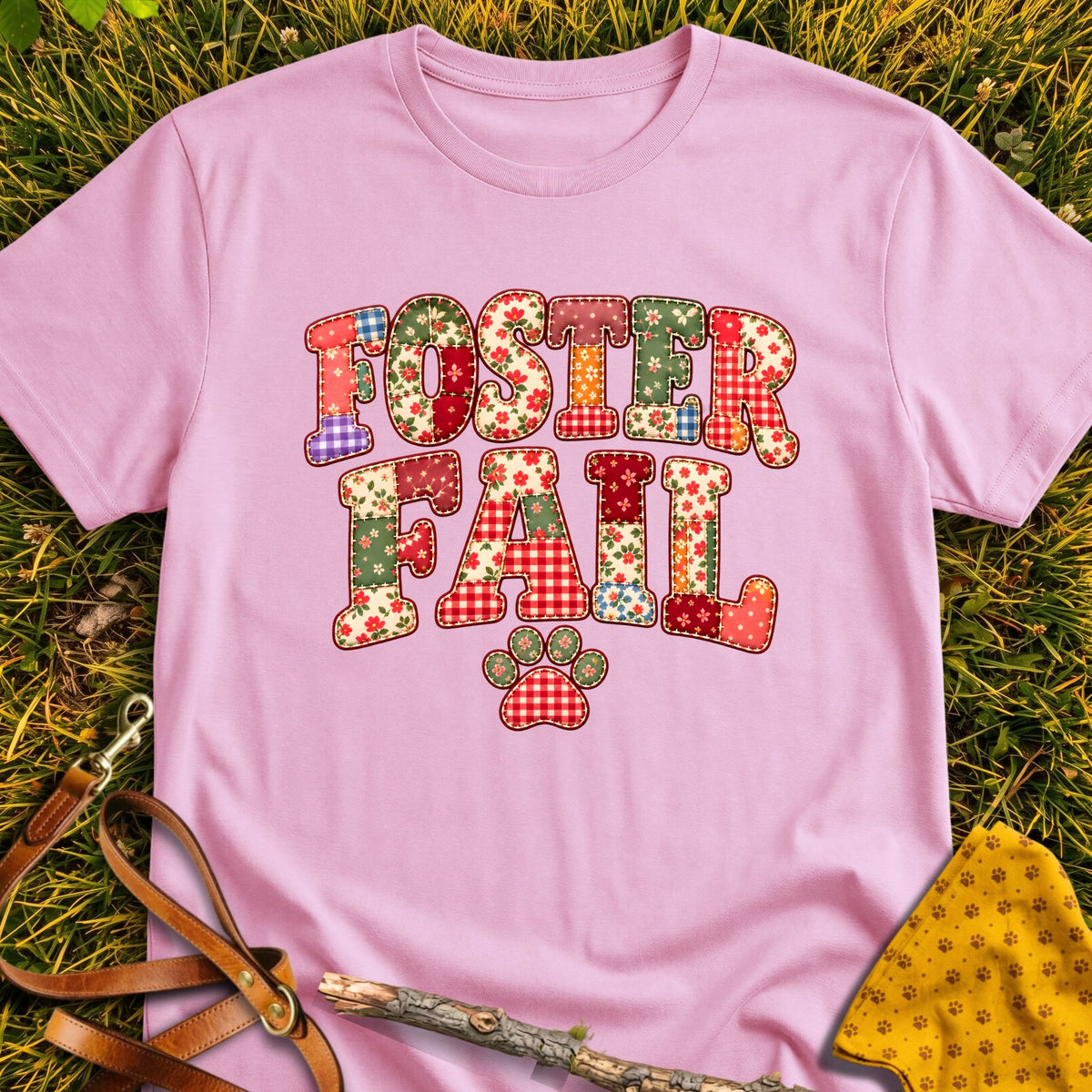 Foster Fail T-shirt in Light Pink - Furever Mode rescue dog tee