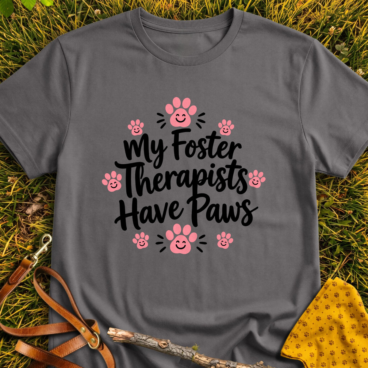 Foster Therapists T-shirt in Charcoal - Furever Mode rescue dog tee