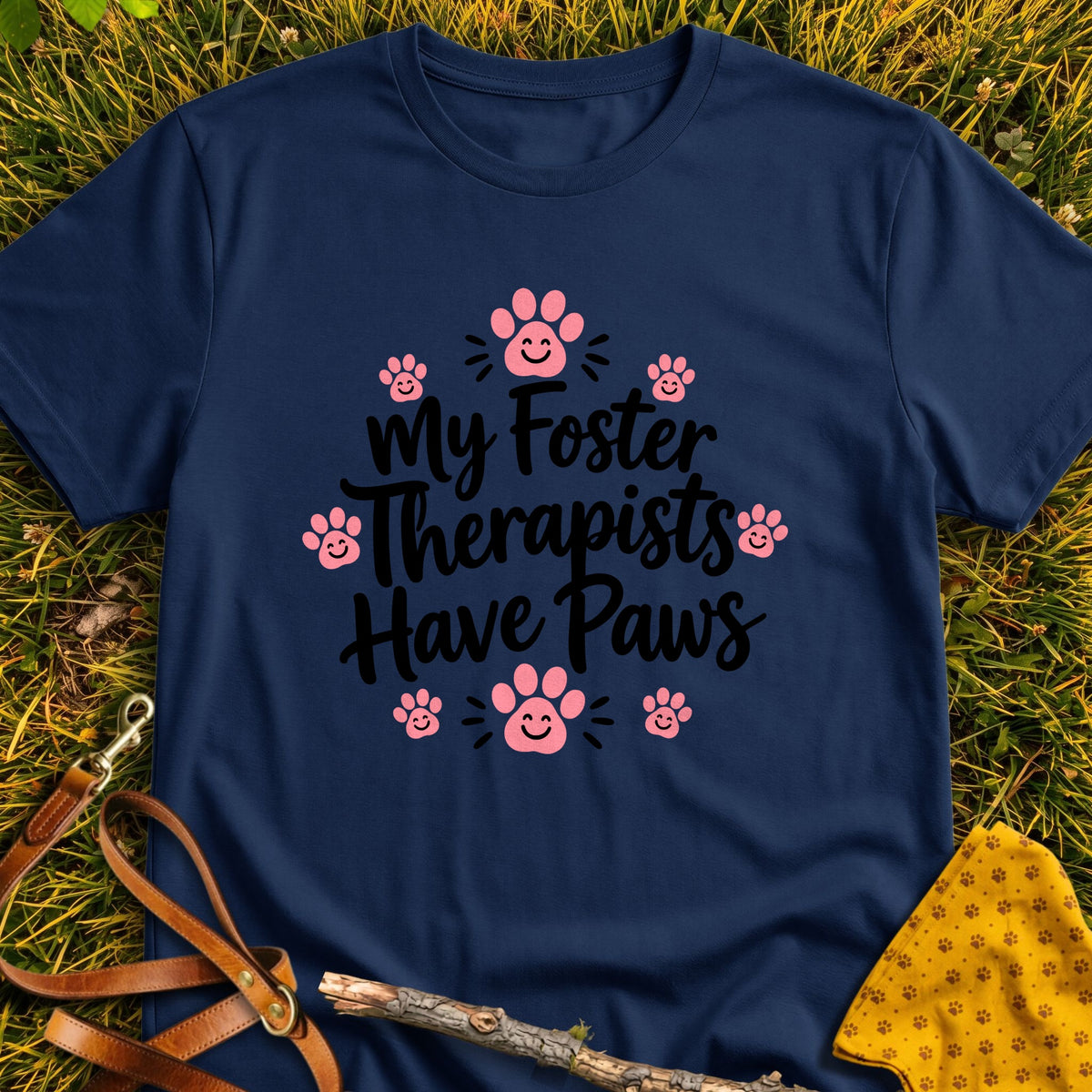 Foster Therapists T-shirt in Navy - Furever Mode rescue dog tee