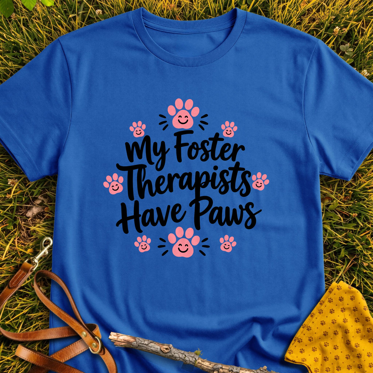 Foster Therapists T-shirt in Royal - Furever Mode rescue dog tee