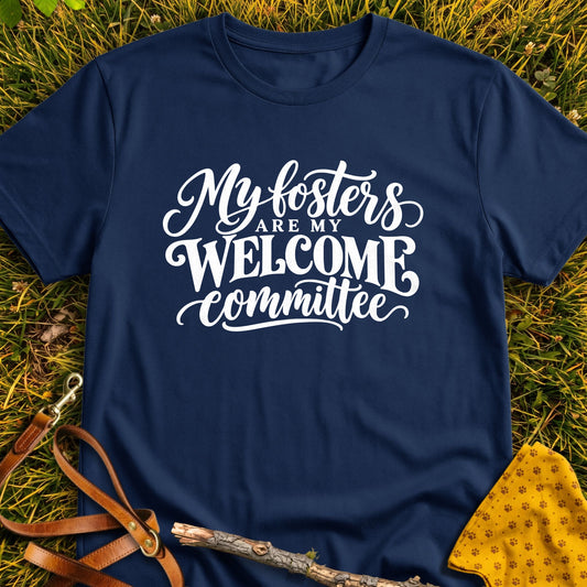 Foster Welcome T-shirt in Navy - Furever Mode rescue dog tee