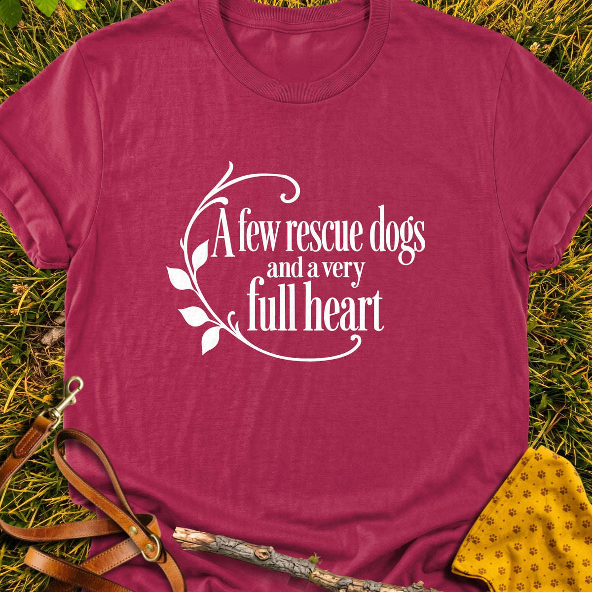 Full Heart T-shirt in Cardinal Red - Furever Mode rescue dog tee