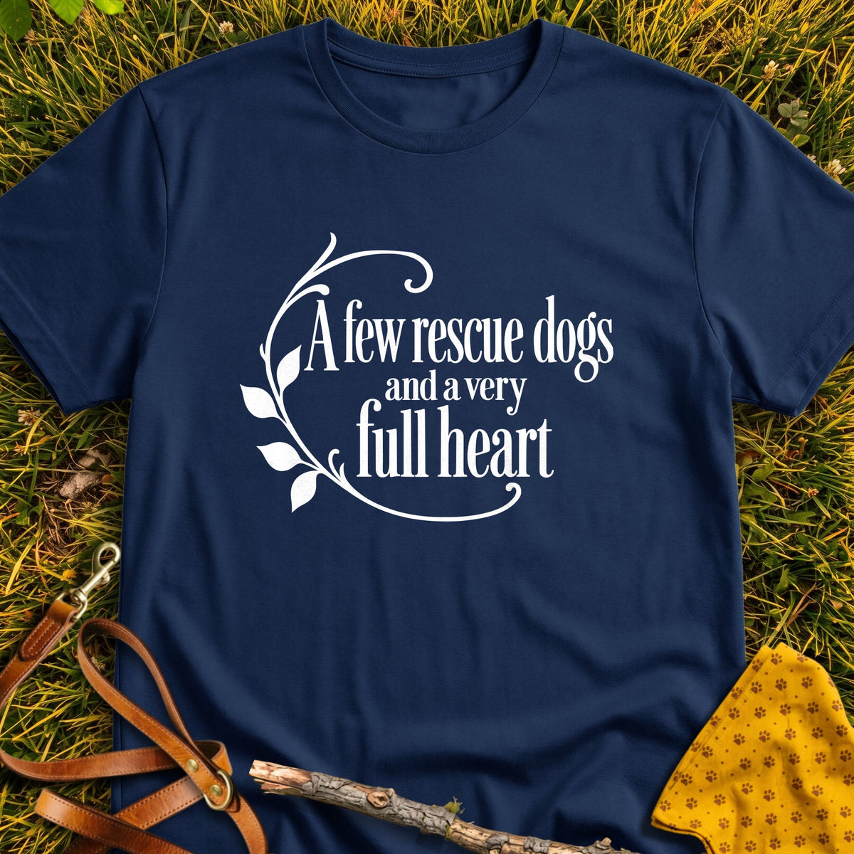 Full Heart T-shirt in Navy - Furever Mode rescue dog tee
