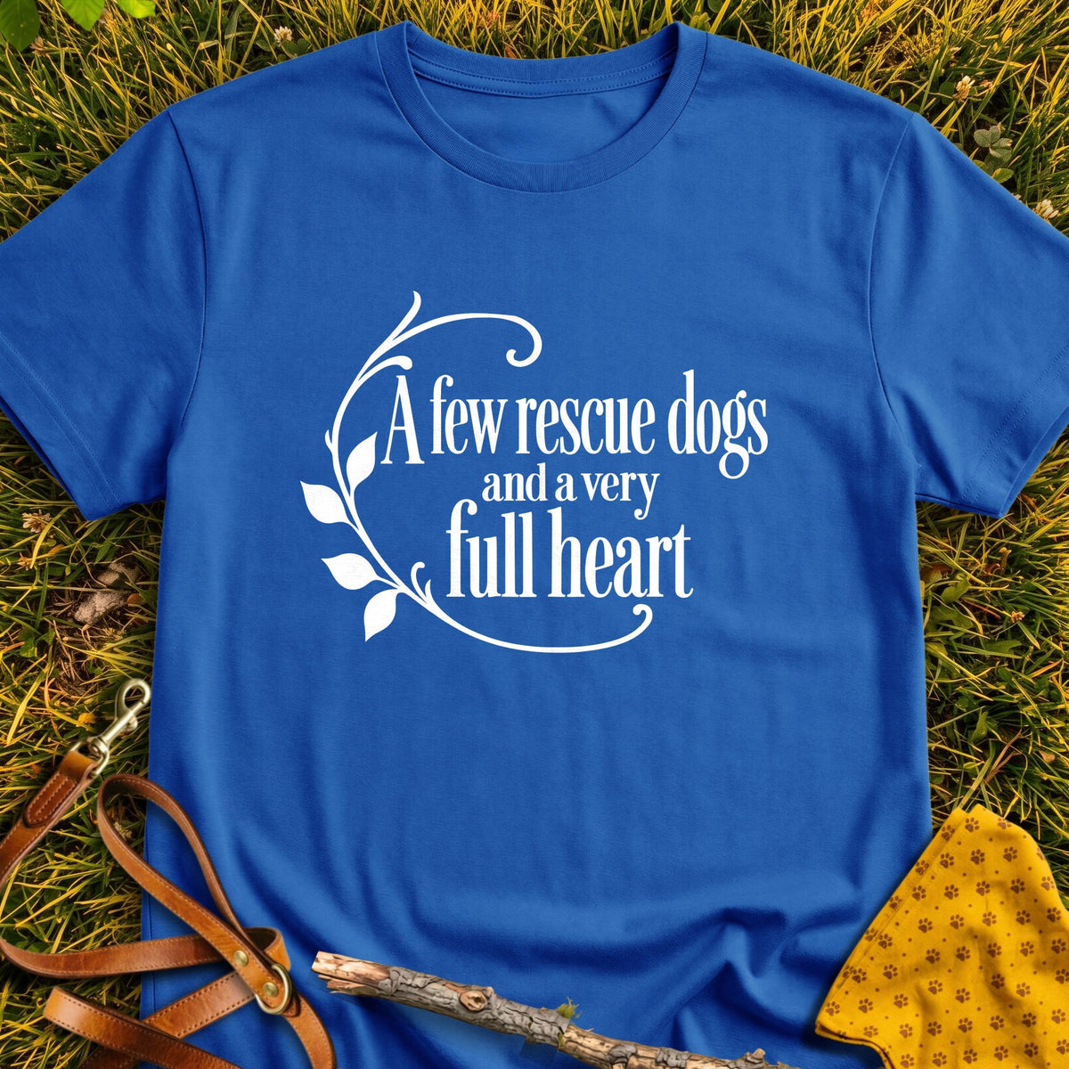 Full Heart T-shirt in Royal - Furever Mode rescue dog tee