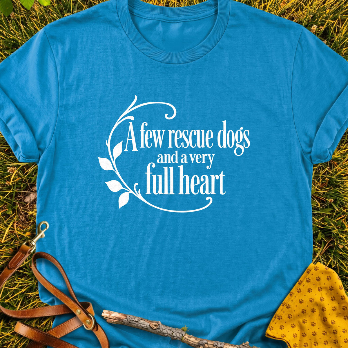Full Heart T-shirt in Sapphire - Furever Mode rescue dog tee