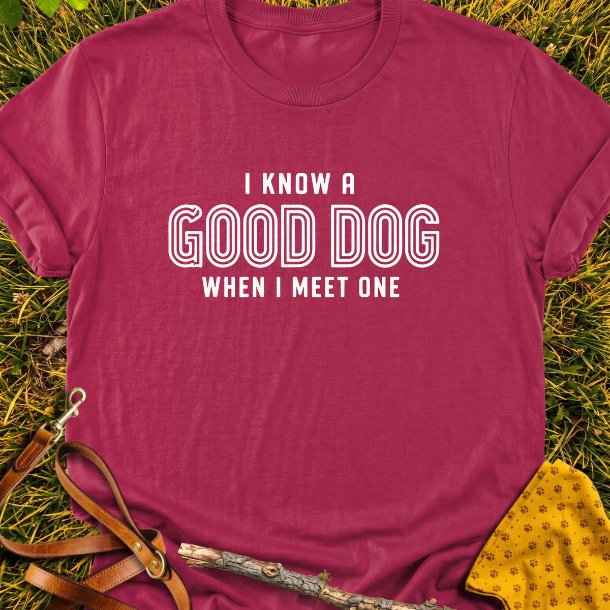 Good Company T-shirt in Cardinal Red - Furever Mode rescue dog tee