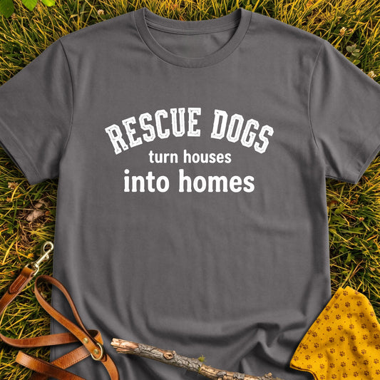 House To Home T-shirt in Charcoal - Furever Mode rescue dog tee