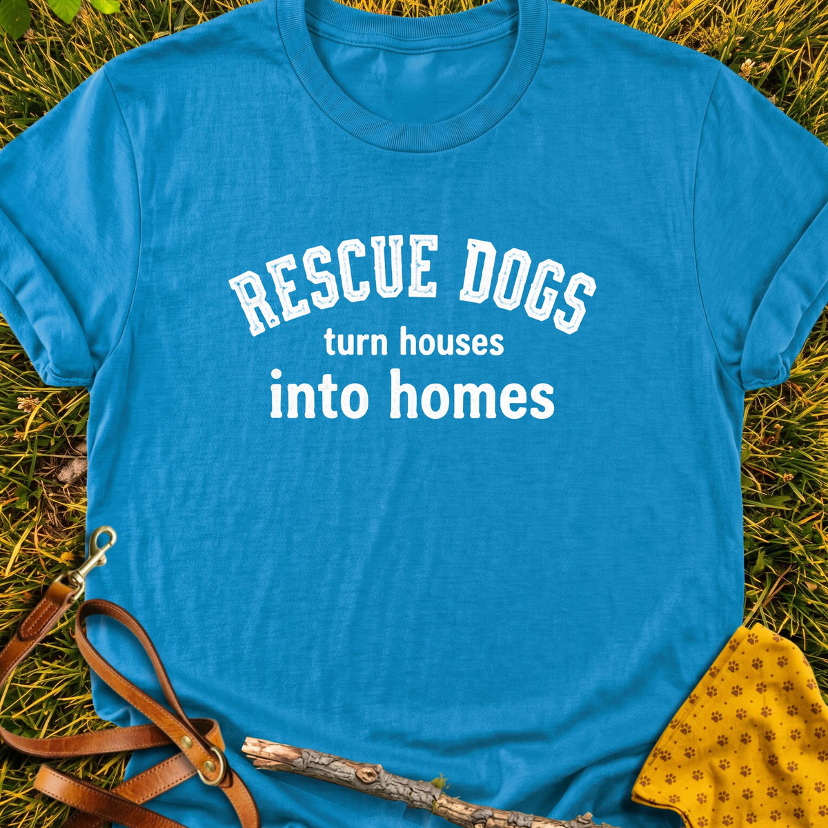 House To Home T-shirt in Sapphire - Furever Mode rescue dog tee
