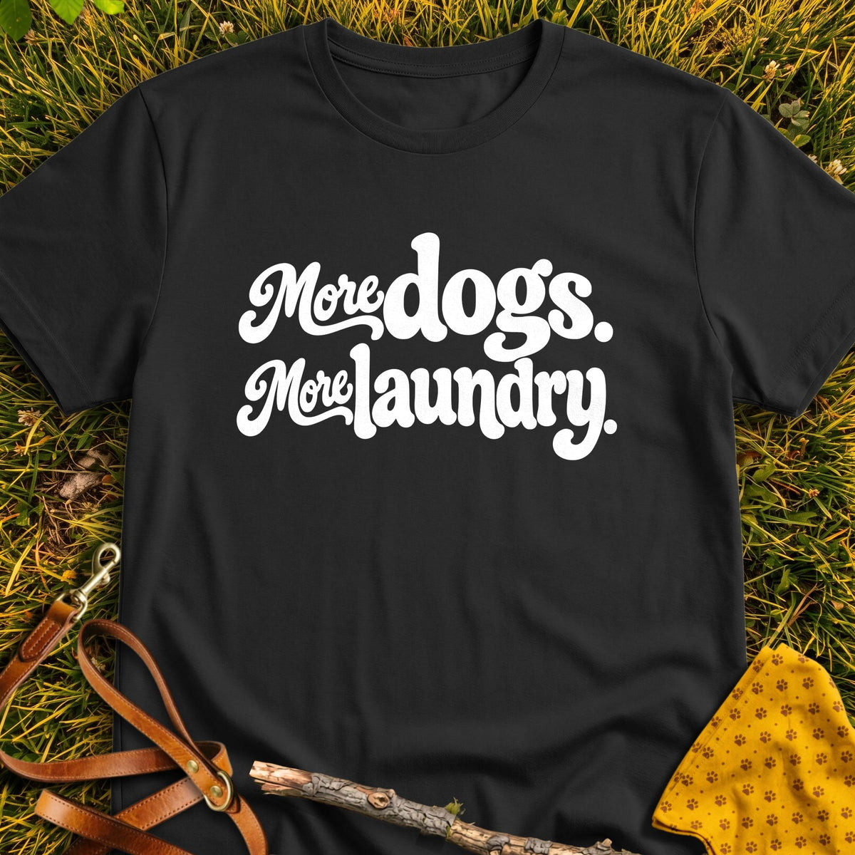 Laundry Lettering T-shirt in Black - Furever Mode rescue dog tee