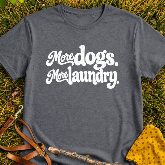 Laundry Lettering T-shirt in Dark Heather - Furever Mode rescue dog tee