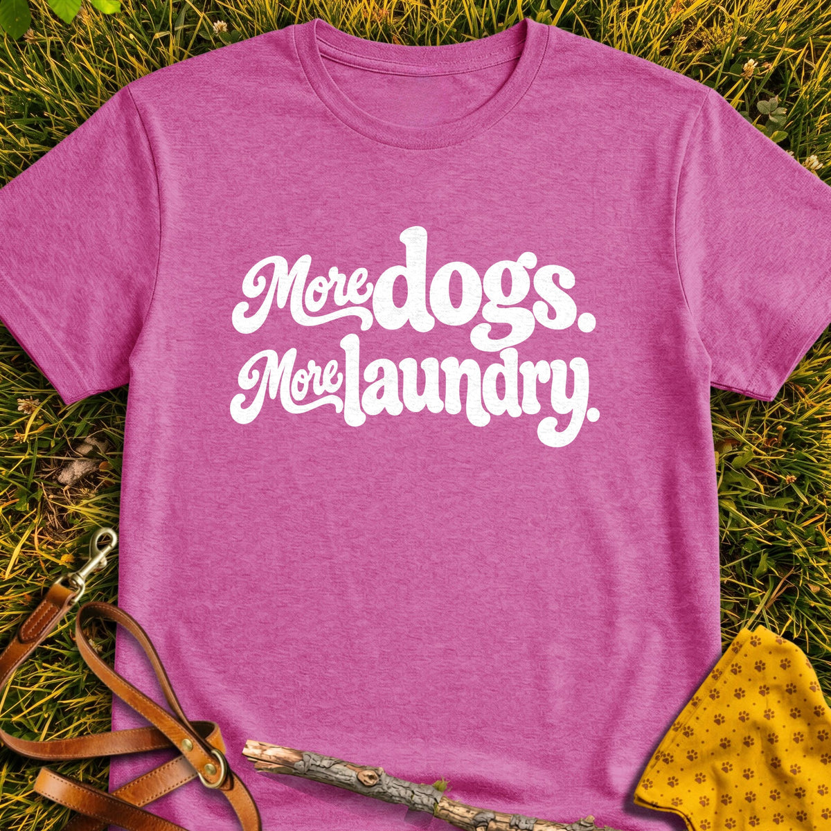 Laundry Lettering T-shirt in Heather Berry - Furever Mode rescue dog tee