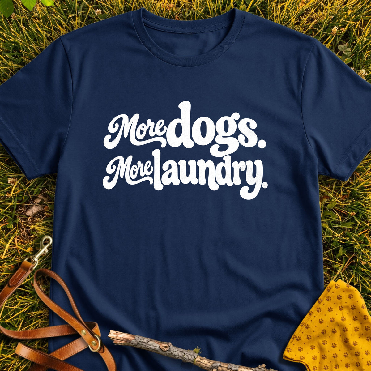 Laundry Lettering T-shirt in Navy - Furever Mode rescue dog tee