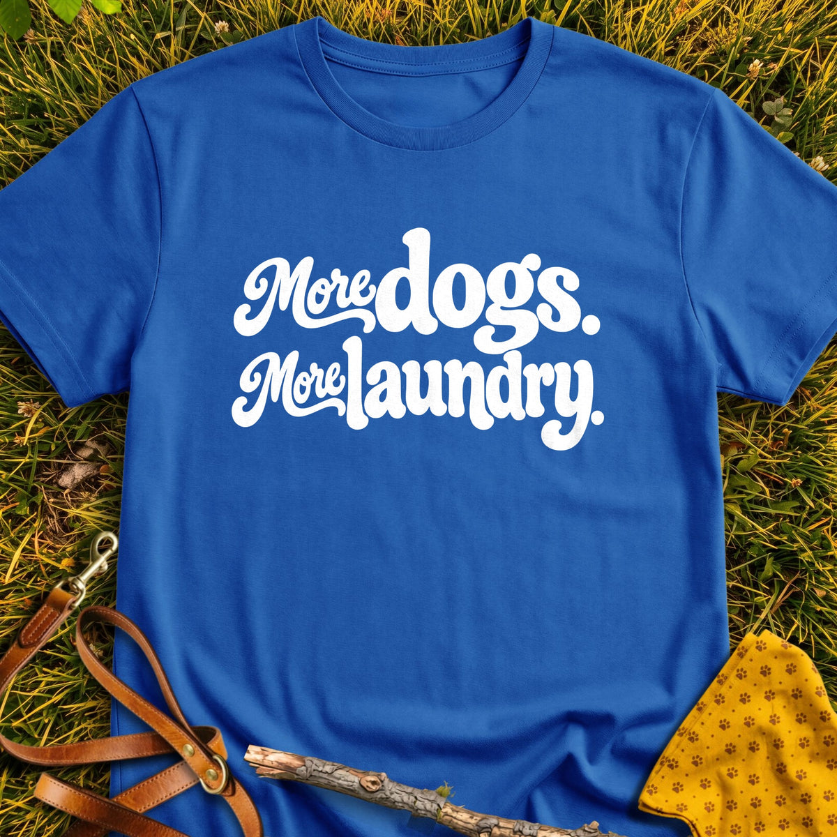 Laundry Lettering T-shirt in Royal - Furever Mode rescue dog tee