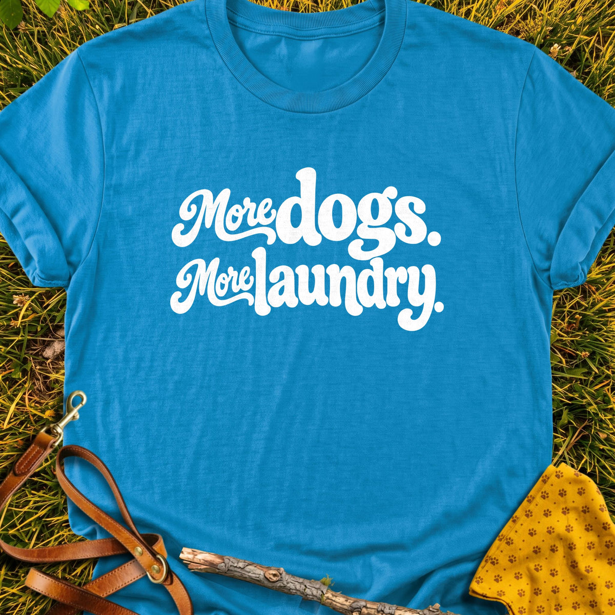 Laundry Lettering T-shirt in Sapphire - Furever Mode rescue dog tee