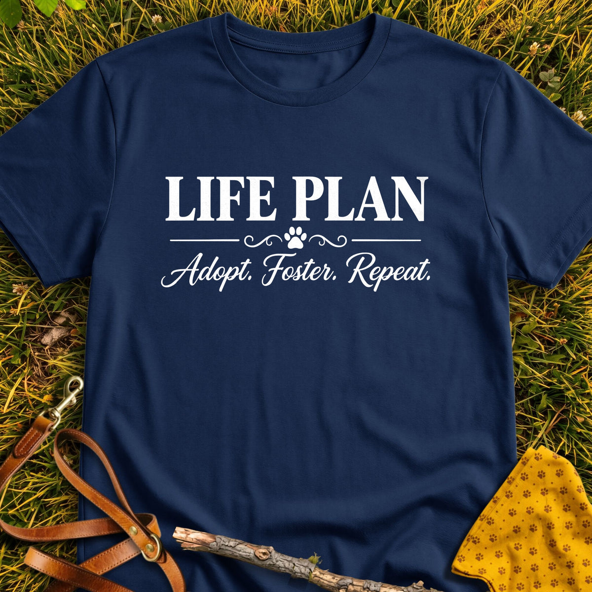 Life Plan T-shirt in Navy - Furever Mode rescue dog tee