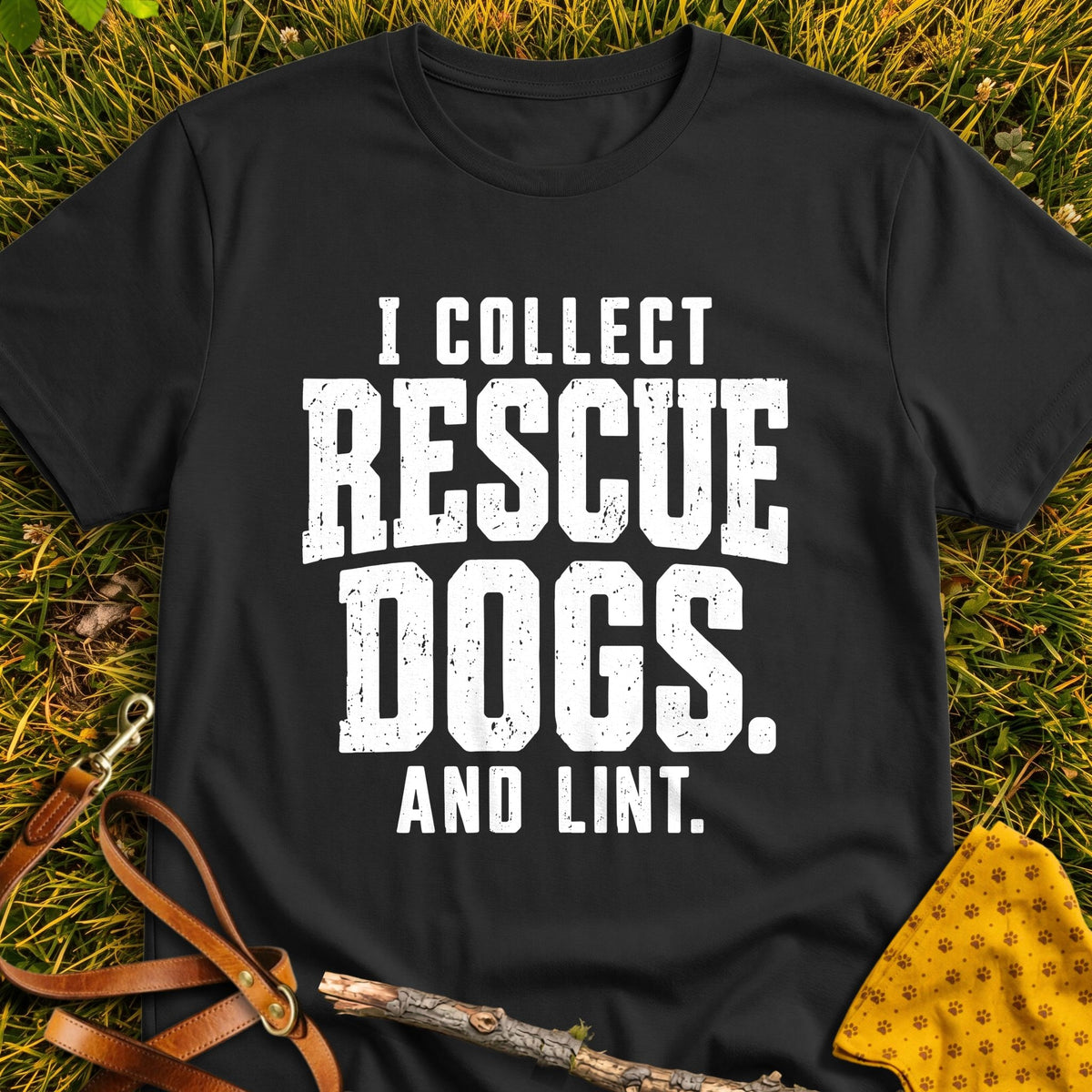 Lint Collection T-shirt in Black - Furever Mode rescue dog tee