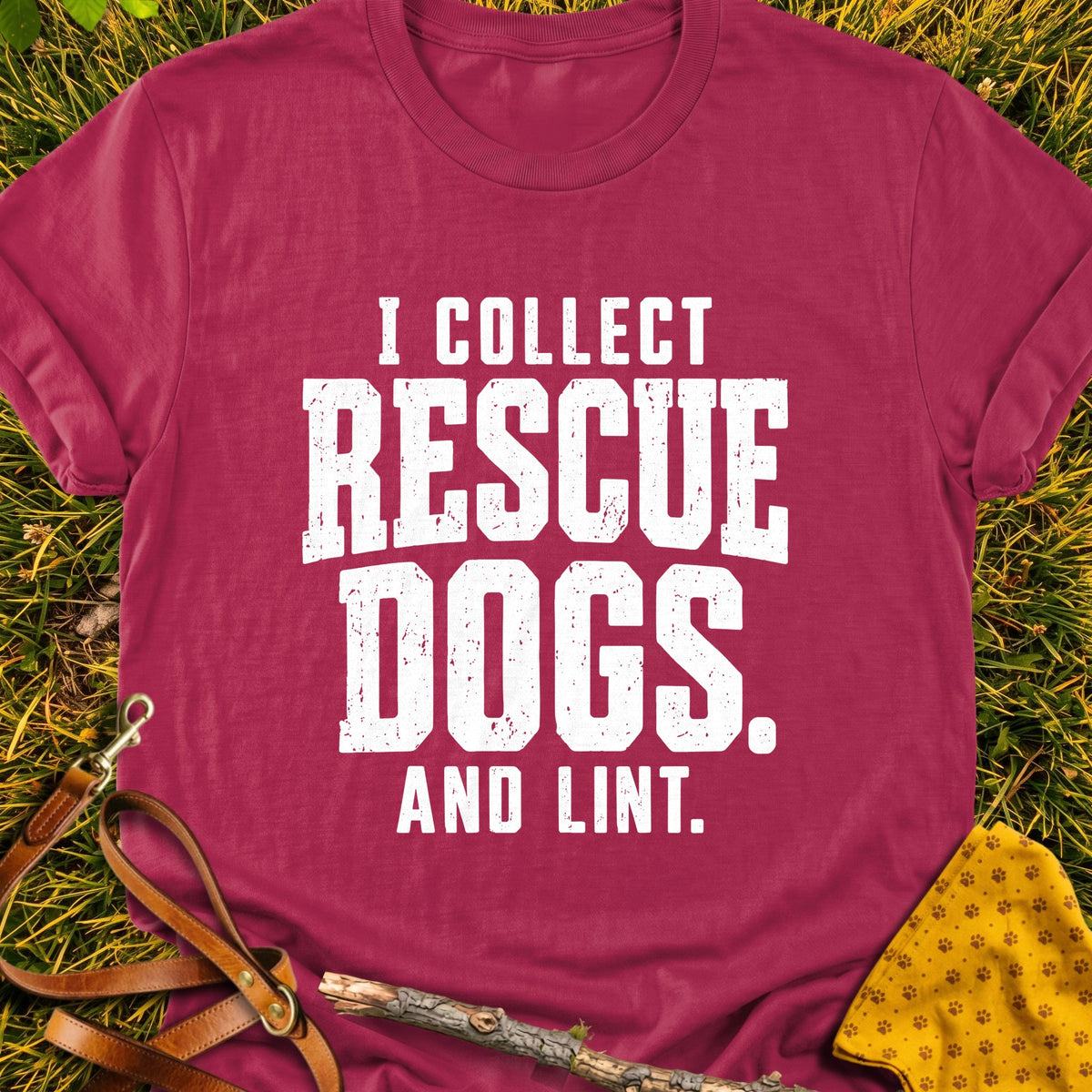 Lint Collection T-shirt in Cardinal Red - Furever Mode rescue dog tee