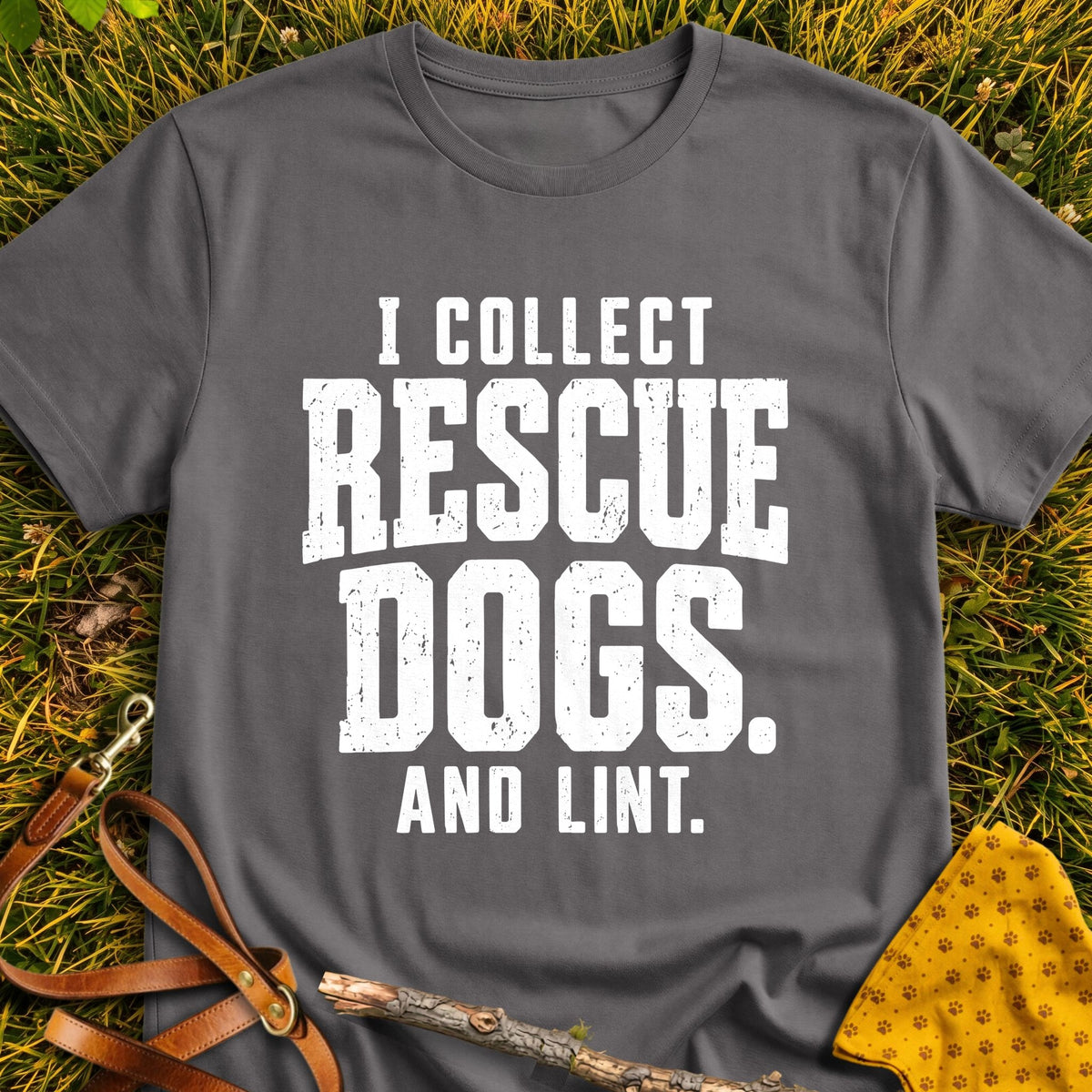 Lint Collection T-shirt in Charcoal - Furever Mode rescue dog tee