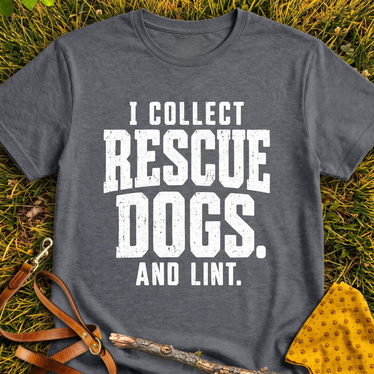 Lint Collection T-shirt in Dark Heather - Furever Mode rescue dog tee
