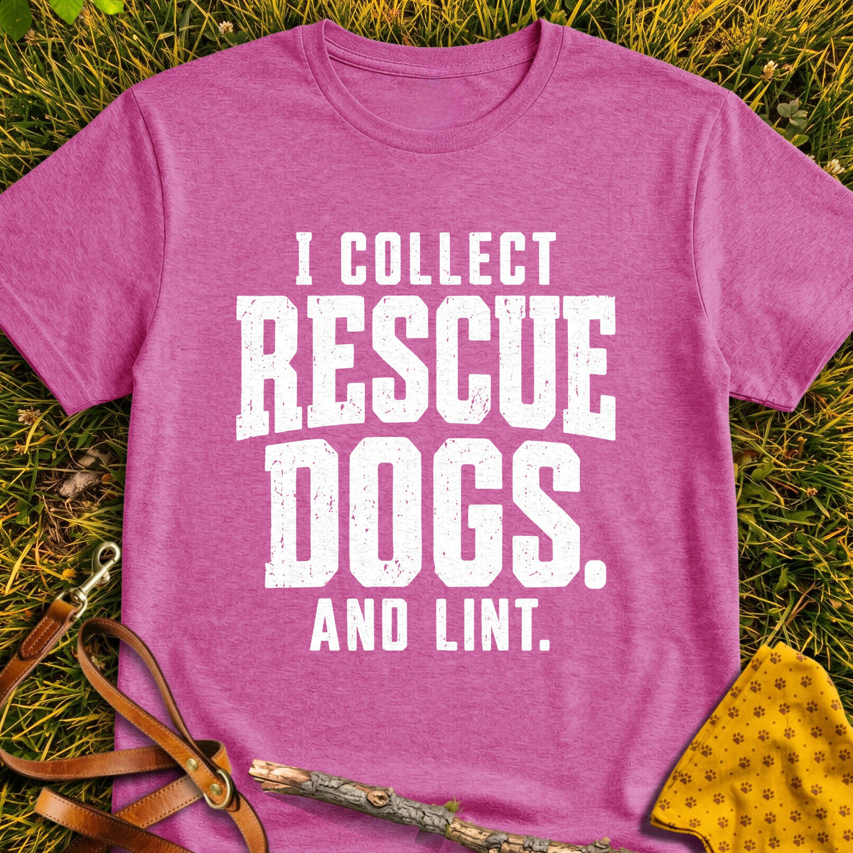 Lint Collection T-shirt in Heather Berry - Furever Mode rescue dog tee