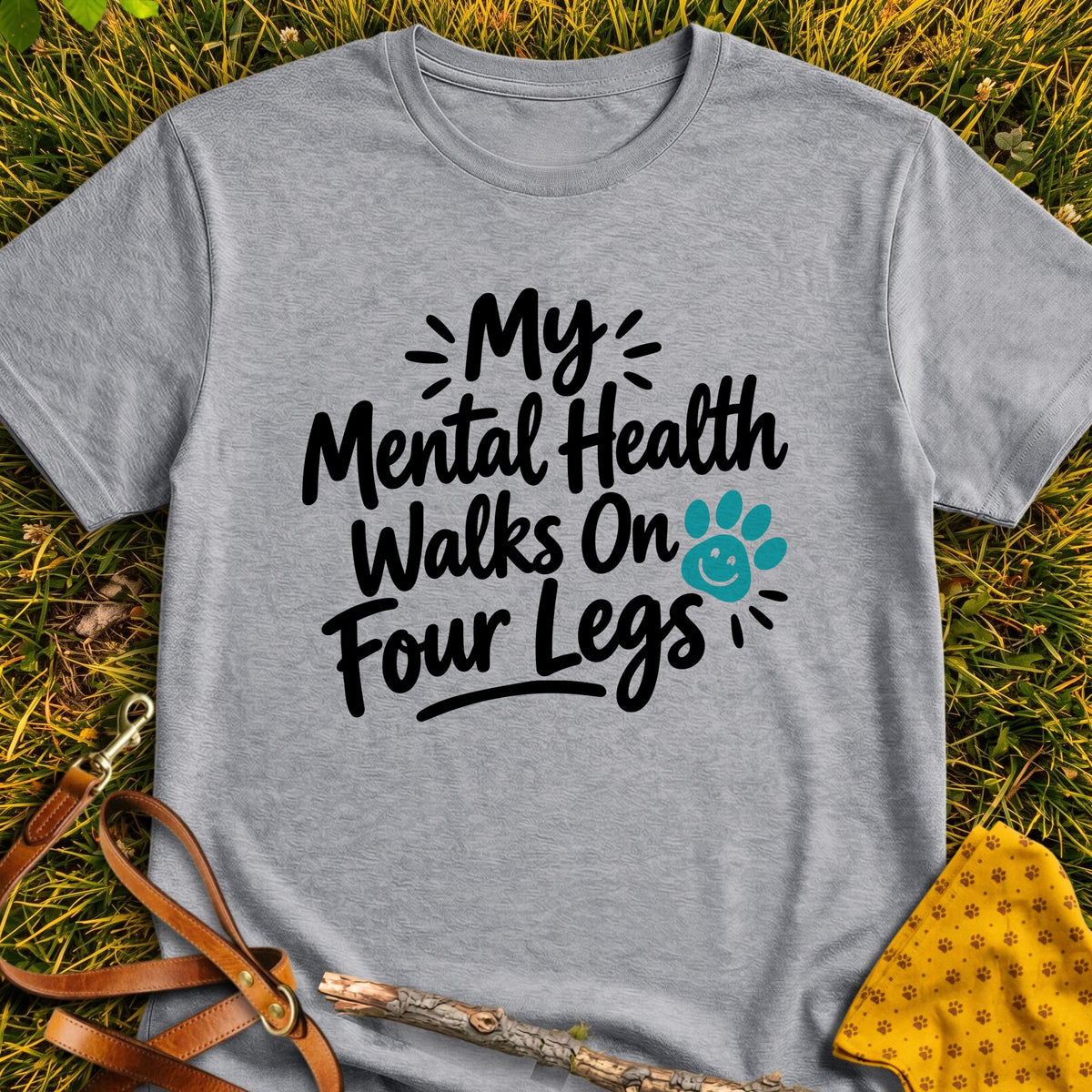 Mental Health T-shirt in Sport Grey - Furever Mode rescue dog tee