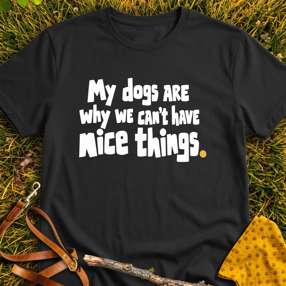 Nice Things T-shirt in Black - Furever Mode rescue dog tee