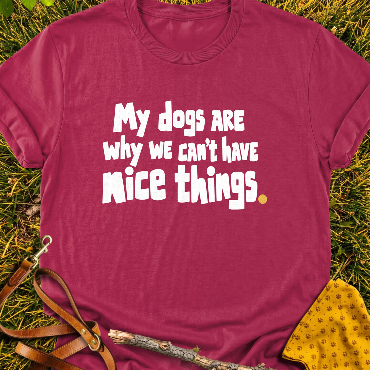 Nice Things T-shirt in Cardinal Red - Furever Mode rescue dog tee