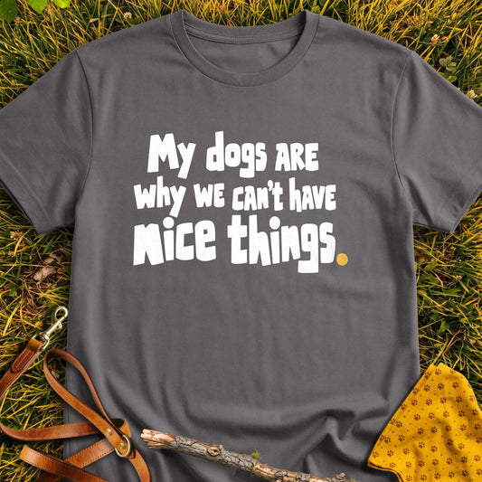Nice Things T-shirt in Charcoal - Furever Mode rescue dog tee