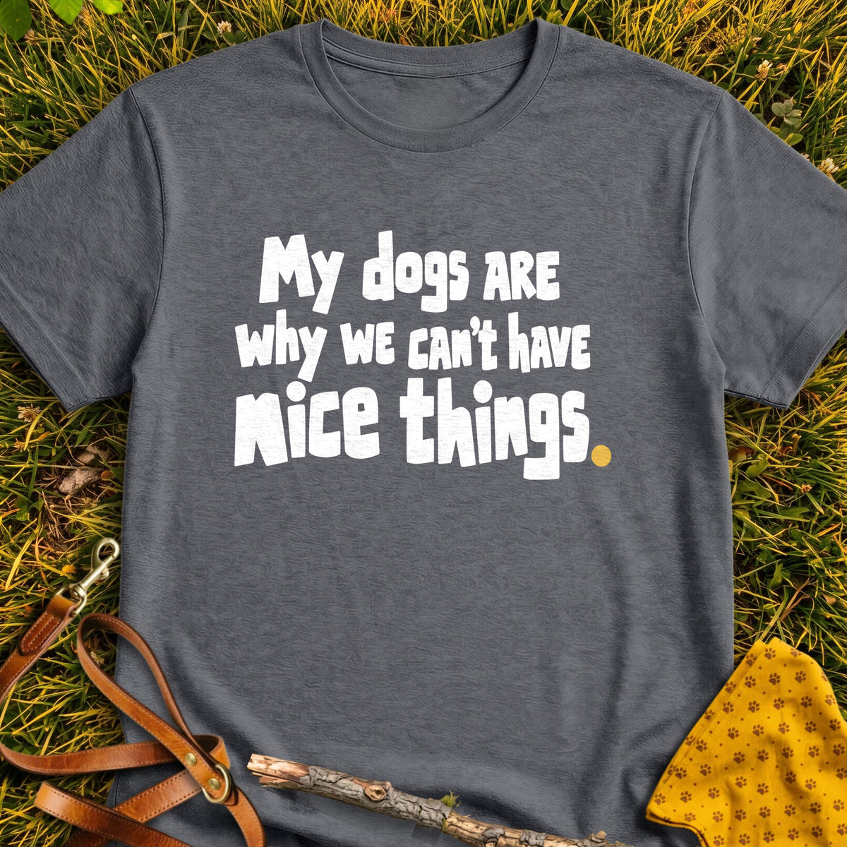 Nice Things T-shirt in Dark Heather - Furever Mode rescue dog tee