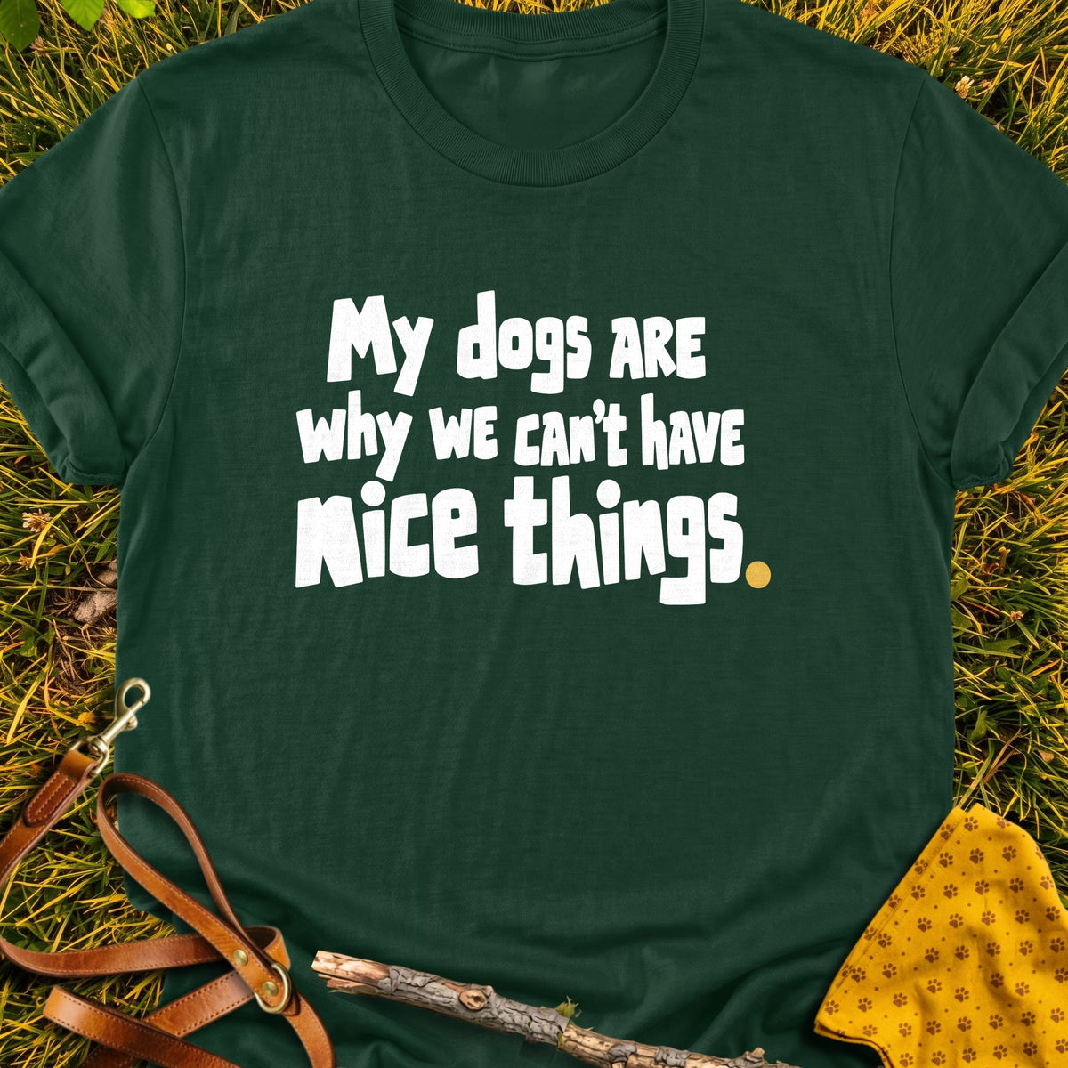 Nice Things T-shirt in Forest Green - Furever Mode rescue dog tee