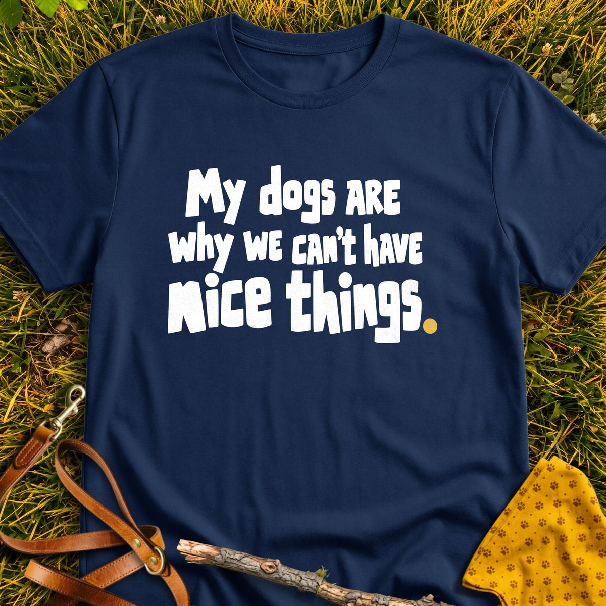 Nice Things T-shirt in Navy - Furever Mode rescue dog tee