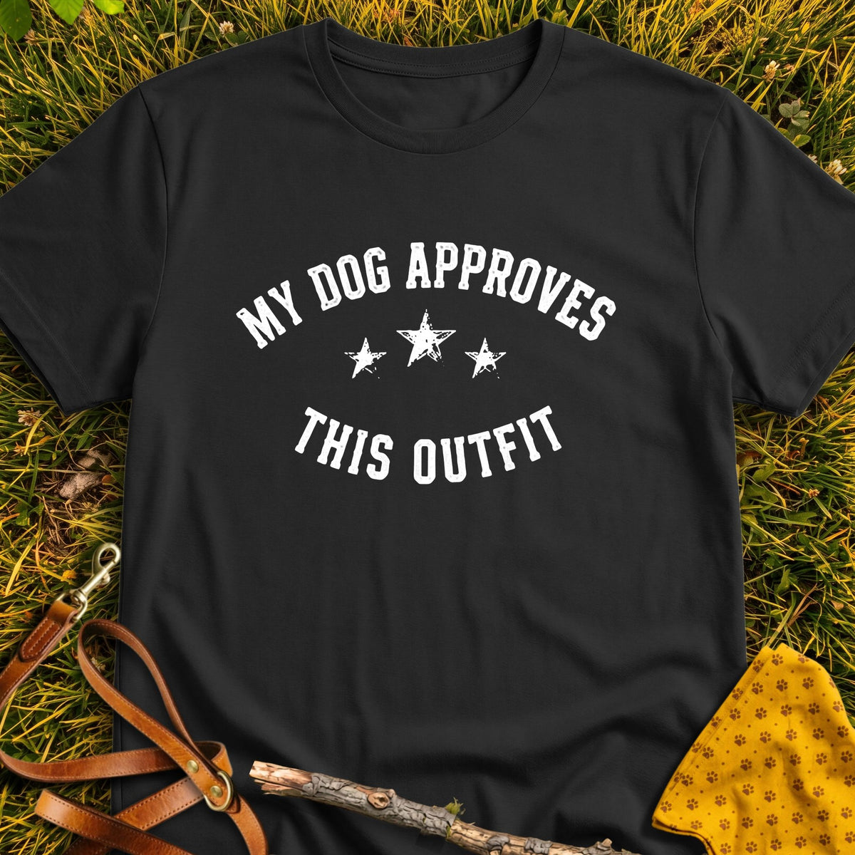 Outfit Approved T-shirt in Black - Furever Mode rescue dog tee
