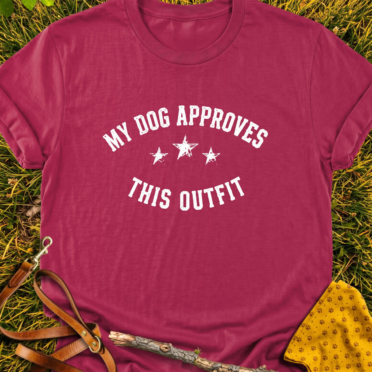 Outfit Approved T-shirt in Cardinal Red - Furever Mode rescue dog tee