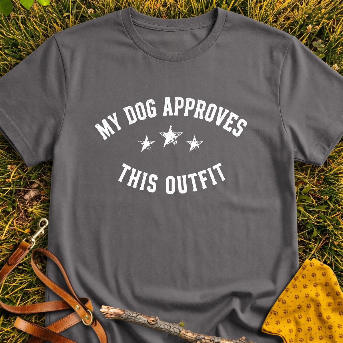 Outfit Approved T-shirt in Charcoal - Furever Mode rescue dog tee