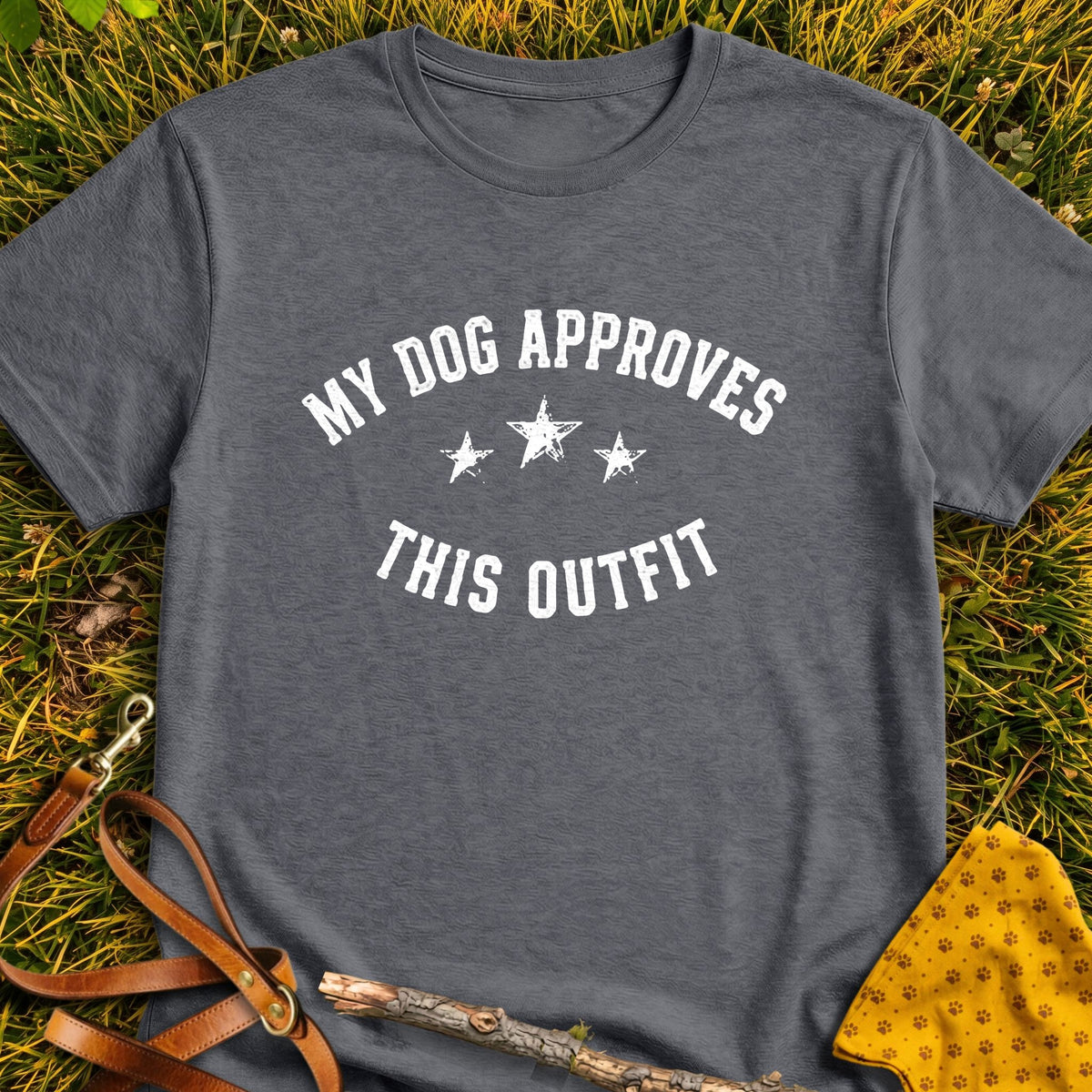 Outfit Approved T-shirt in Dark Heather - Furever Mode rescue dog tee