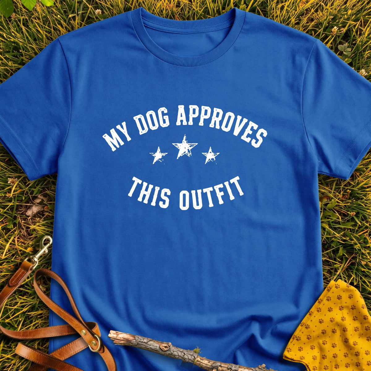 Outfit Approved T-shirt in Royal - Furever Mode rescue dog tee